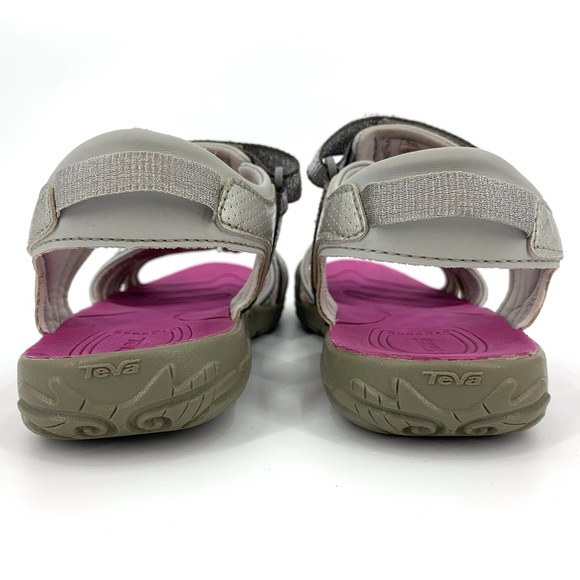 Teva Grey, Silver, and Pink Tirra Kids' Sport Sandal, 5 - Picture 8 of 16